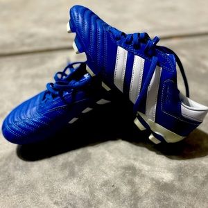 Adidas ADIPURE III TRX FG White Blue Leather Football Soccer Cleats
